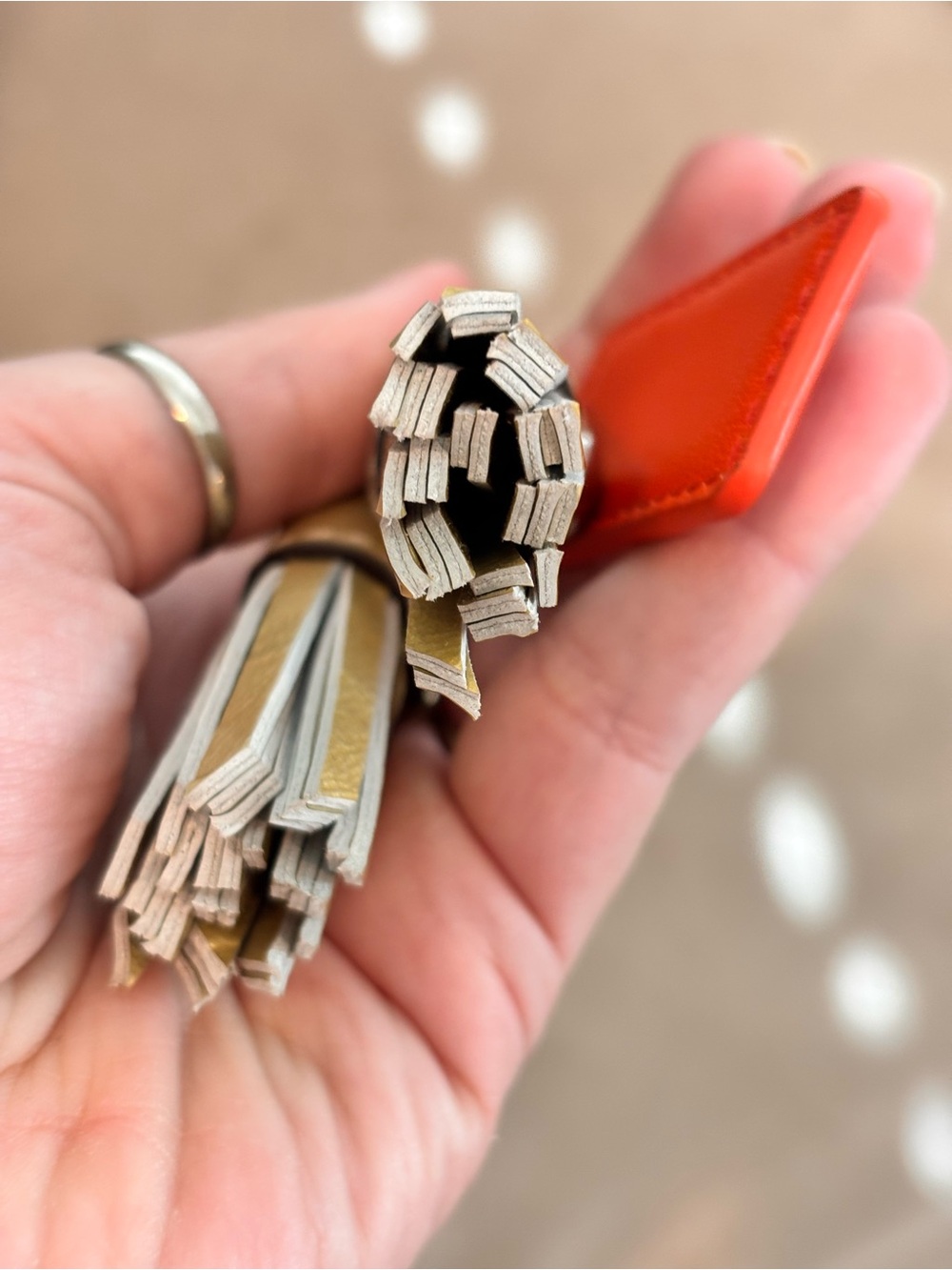 COACH Legacy Leather Tassels & Orange Hangtag Keychain Bag Charm - Picture 7 of 9